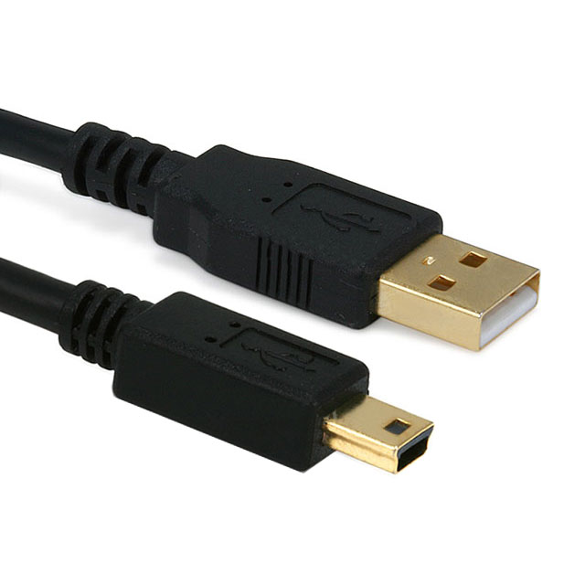 Cmple 668-N USB 2.0 MALE A to MINI B 5 PIN Gold Plated Cable -10FT Black
