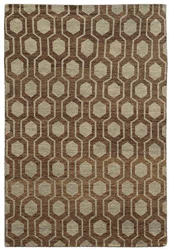 Tommy Bahama M56504107168ST Maddox 5650 Hand Knotted Wool Rectangle Rug, Brown - 43 ft. 6 in. x 5 ft. 6 in.