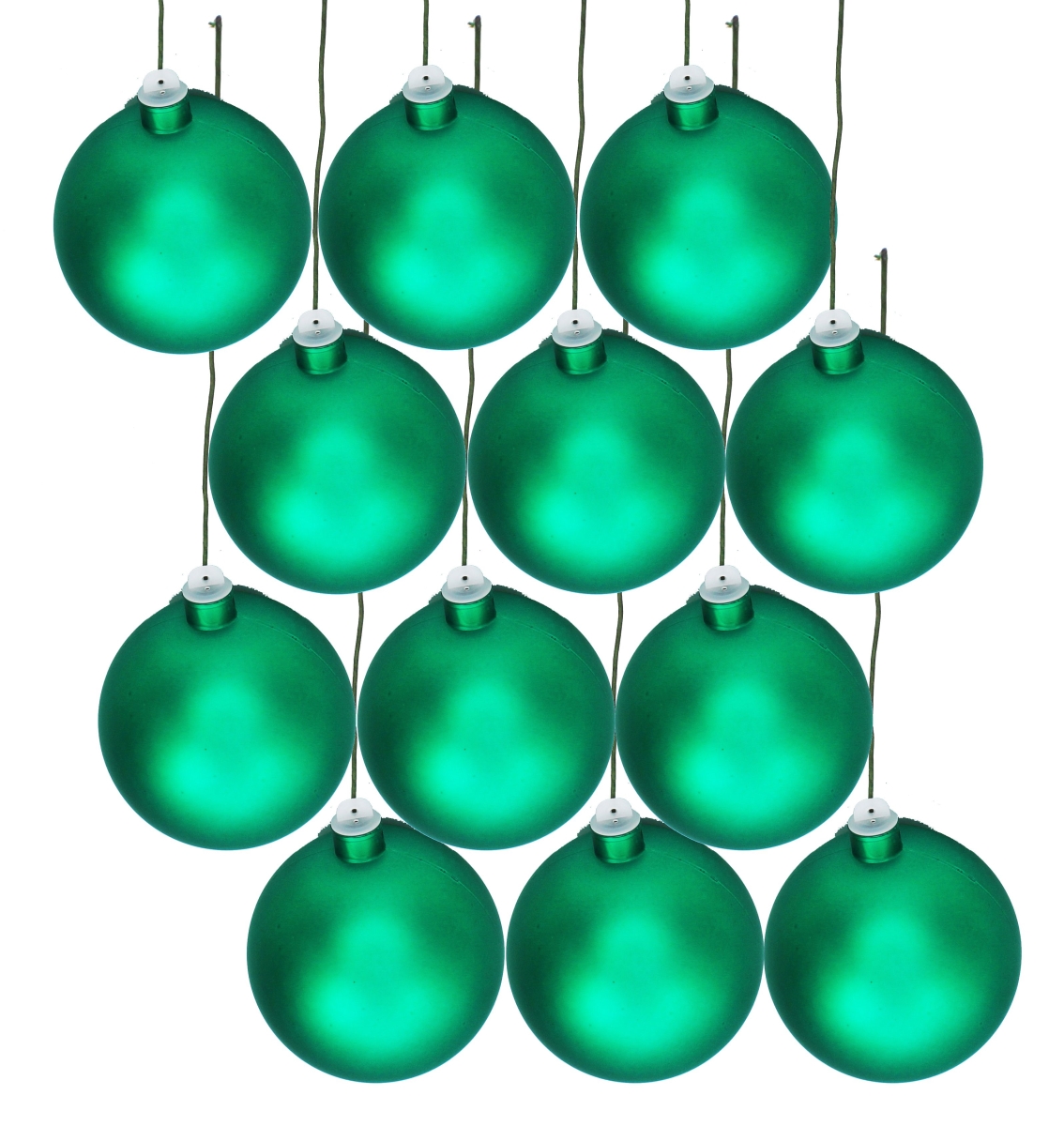 Queens of Christmas ORN-BLKM-100-FGR-UV 4 in. Matte Ball Ornament with Wire & UV Coating&#44; Forest Green - Pack of 12