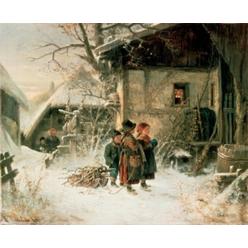 Posterazzi SAL900135127 Children in the Snow Bernhard Frohlich B. 1823 German Poster Print - 18 x 24 in.