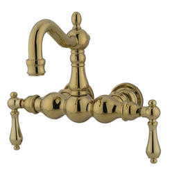 Kingston Brass CC1001T2 Vintage 3-3/8-Inch Wall Mount Tub Faucet, Polished Brass