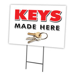 SignMission C-1824-DS-Keys Made Here 18 x 24 in. Yard Sign & Stake - Keys Made Here