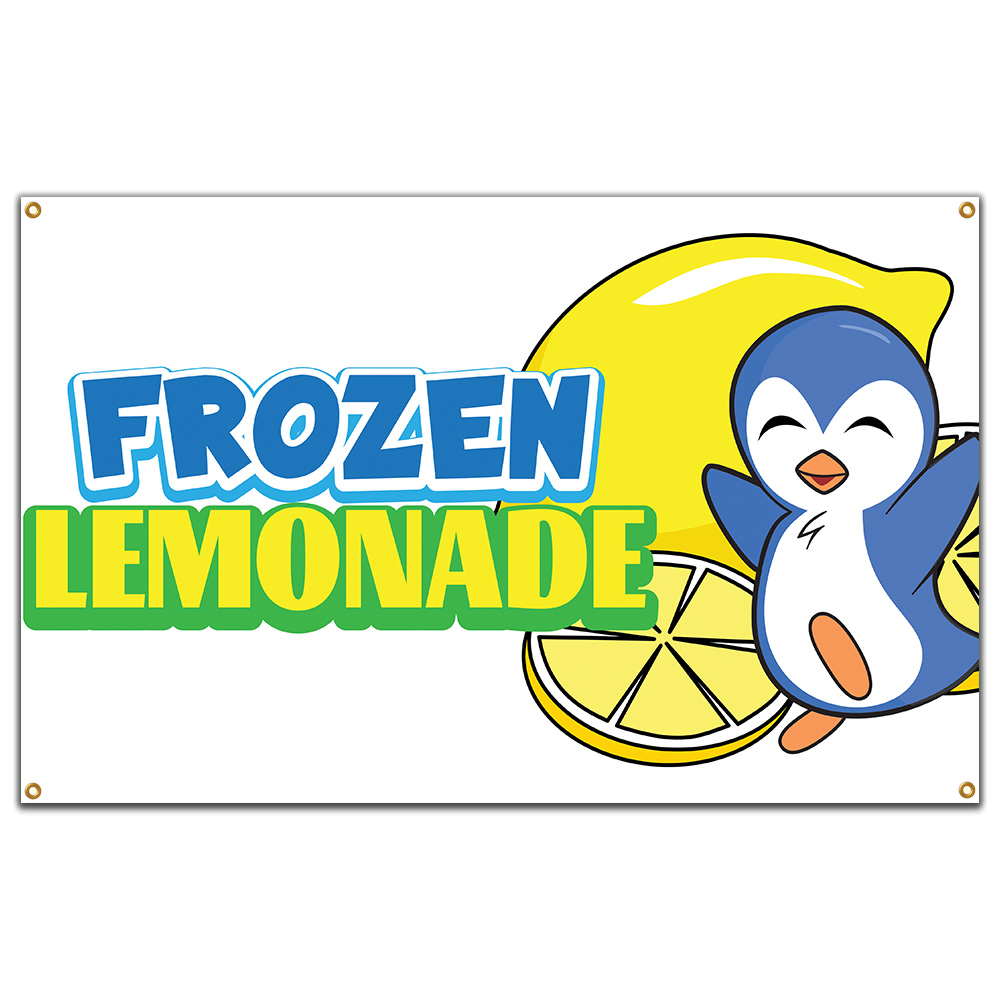 SignMission B-60 Frozen Lemonade19 60 in. Concession Stand Food Truck Single Sided Banner - Frozen Lemonade