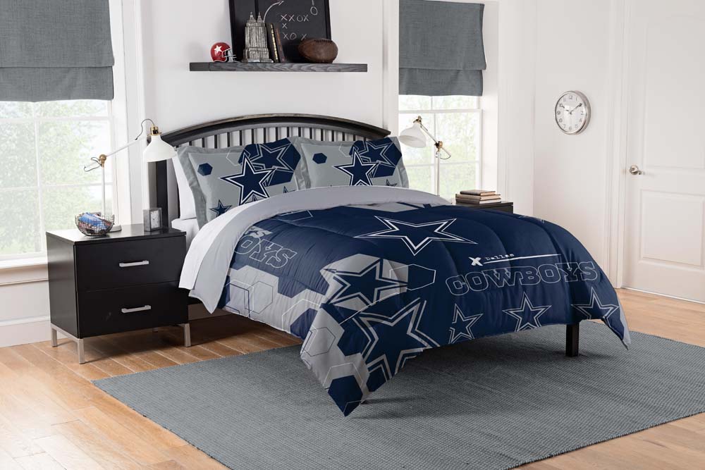 The Northwest Group 1NFL-84902-0009-EDC Dallas Cowboys Hexagon Full & Queen Size Comforter Set with 2 Shams