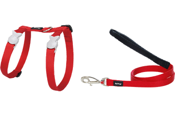 Red Dingo CH-ZZ-RE-12 Cat Harness &amp; Lead Combo Classic Red