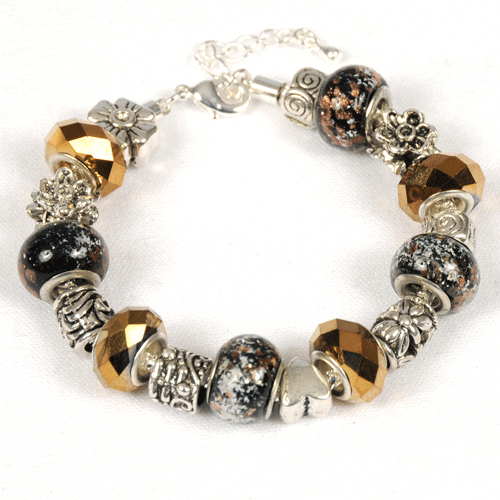 My Favorite Beads 143192PMM26 Bronze Beauty Charm Bracelet