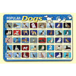 Painless Learning DOG-1 Popular Dogs Placemat - Pack of 4