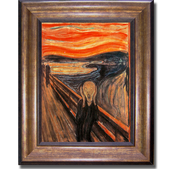 Artistic Home Gallery 1114576BR The Scream By Edvard Munch Premium Bronze Framed Canvas Wall Art