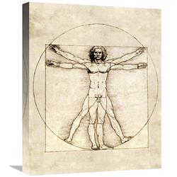 Global Gallery GCS-277250-22-142 22 in. Proportions of the Human Figure - Vitruvian Man Art Print - Leonardo Da Vinci