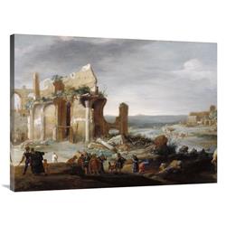 Global Gallery GCS-456150-3040-142 30 x 40 in. Moses & Aaron Changing the Rivers of Egypt to Blood Art Print - Bartholomeus Breenbergh