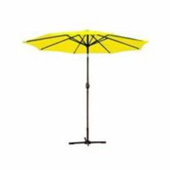 Jeco UBP93-UBF93 9 Ft. Aluminum Patio Market Umbrella Tilt with Crank - Yellow Fabric & Champagne Pole