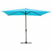 Jeco UBP63-UBF66 6.5 x 10 Ft. Aluminum Patio Market Umbrella Tilt with Crank - Turquoise Fabric & Bronze Pole