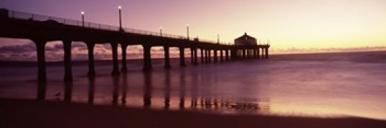 RLM Distribution Silhouette of a pier  Manhattan Beach Pier  Manhattan Beach  Los Angeles County  California  USA Poster Print by  - 36 x 12