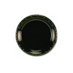 Chinet 81409 Huhtamaki Round Heavyweight Plastic Plates, 9 in. Diameter, Black, Pack of 125