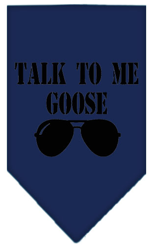 Mirage Pet Products 66-458 LGNB Talk to Me Goose Screen Print Pet Bandana, Navy Blue - large