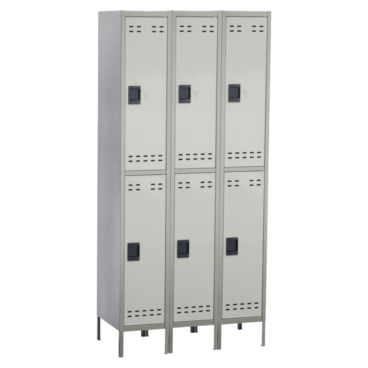 Safco Products 1503795 Double-Tier Locker&#44; Three-Wide with Legs - Gray