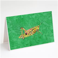 Caroline's Treasures 8849GCA7P Grasshopper on Green Greeting Cards & Envelopes - Pack of 8
