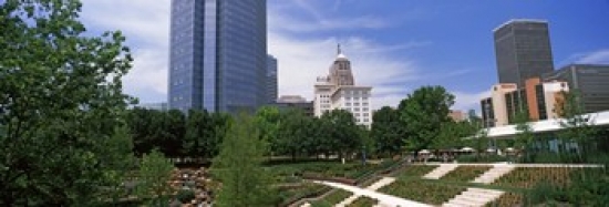 Panoramic Images PPI144221L Botanical garden with skyscrapers in the background  Myriad Botanical Gardens  Oklahoma City  Oklahoma  USA Poster Pr
