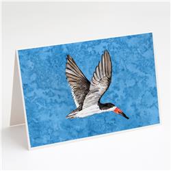 Caroline's Treasures 8692GCA7P Bird on Blue Greeting Cards & Envelopes - Pack of 8