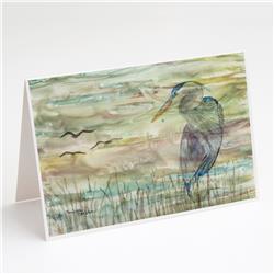 Caroline's Treasures SC2019GCA7P Blue Heron Sunset Greeting Cards & Envelopes - Pack of 8