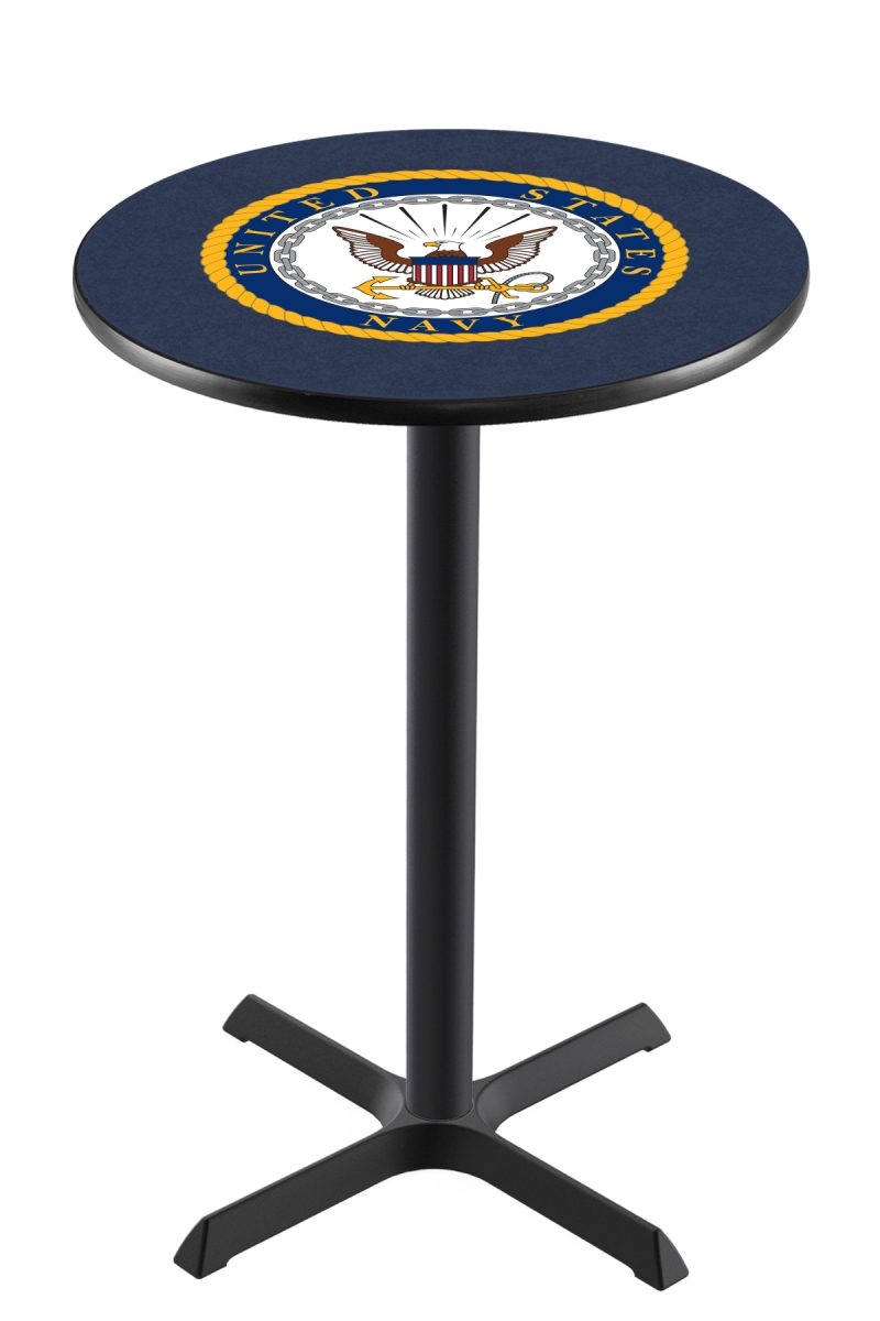 Holland Bar Stool L211 United States Navy 36&quot; Tall - 36&quot; Top Pub Table with Black Wrinkle Finish