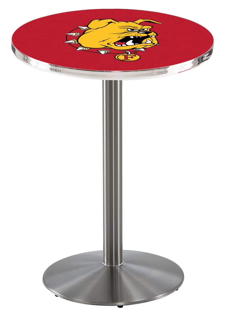 Holland Bar Stool L214 Ferris State University 36&quot; Tall - 30&quot; Top Pub Table with Stainless Finish