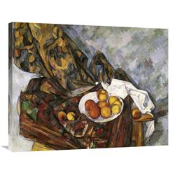 JensenDistributionServices 36 in. Still Life with Floral Curtain Art Print - Paul Cezanne