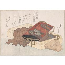 Public Domain Images Lacquer Inro with Waterbirds & Ox-Shaped Netsuke in A Boxfrom The Spring Rain Collection, Harusame Shu Vol. 3 Poster Print by To