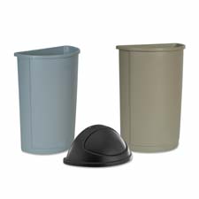 Rubbermaid Commercial Products RCP352000GY Wastebasket- Half Round- 21 Gallon- 12in.x21in.x28-.63in.- Gray