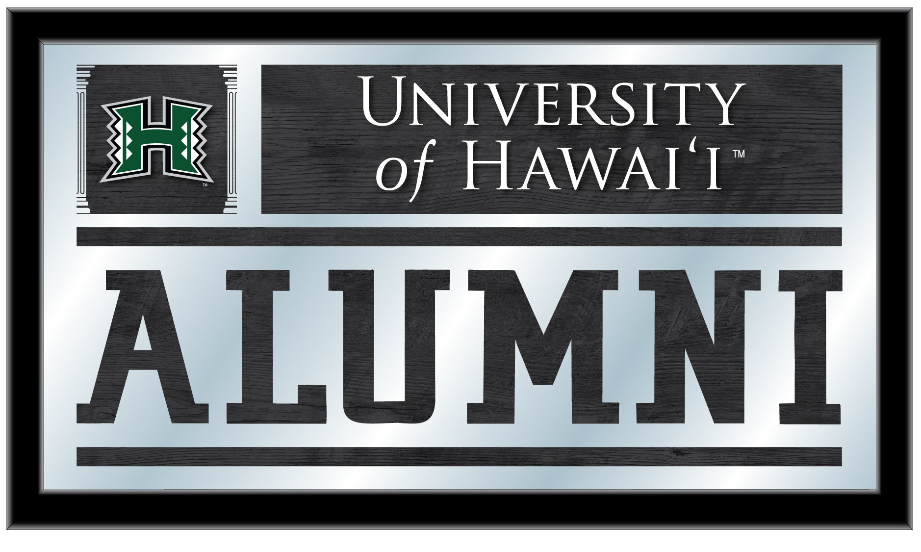 Holland Bar Stool MAlumHawaii 26 x15 in. University of Hawaii Alumni Mirror