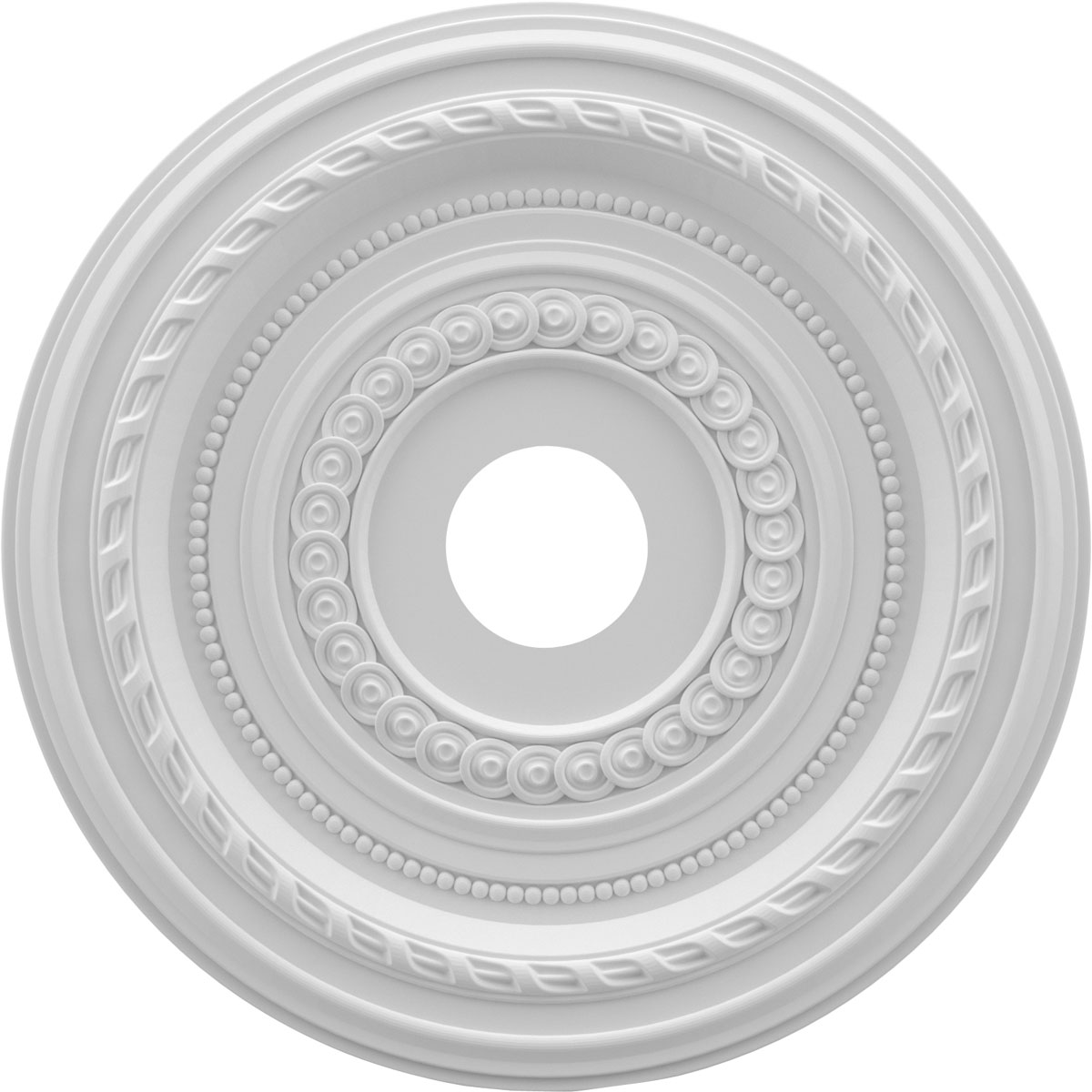 Ekena Millwork CMP19CO 19 x 3.5 x 1 in. Cole Thermoformed PVC Ceiling Medallion - 5.125 in.