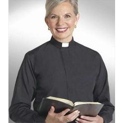 Murphy Robes 38305 Clerical Shirt Women Long Sleev Tab Coll Size 14 Black