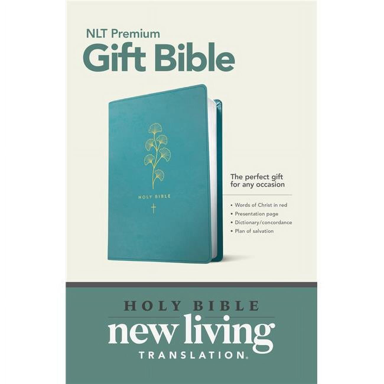 Tyndale House Publishers 159671 New Living Translation Premium Gift Teal LeatherLike Bible