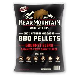 LIGNETICS Bear Mountain BBQ Bear Mountain Gourmet Blend Balanced Sweet Smoky Flavor Cooking Pellets 20lb Bag All Natural Premium Hardwood BBQ Smoker