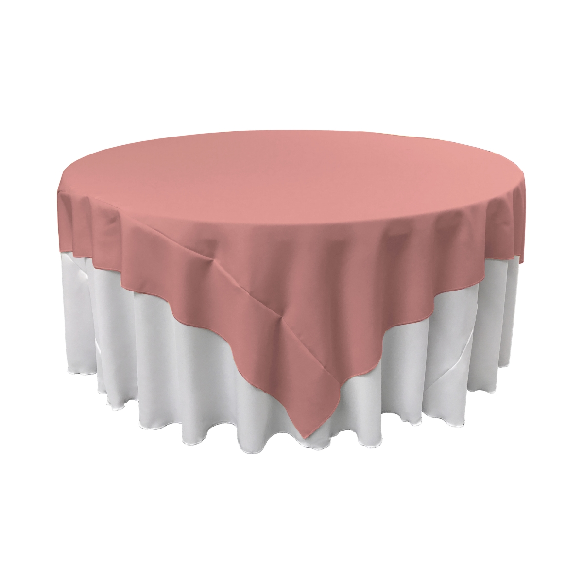 LA Linen TCpop72x72-RoseP79 Polyester Poplin Square Tablecloth, Dusty Rose - 72 x 72 in.