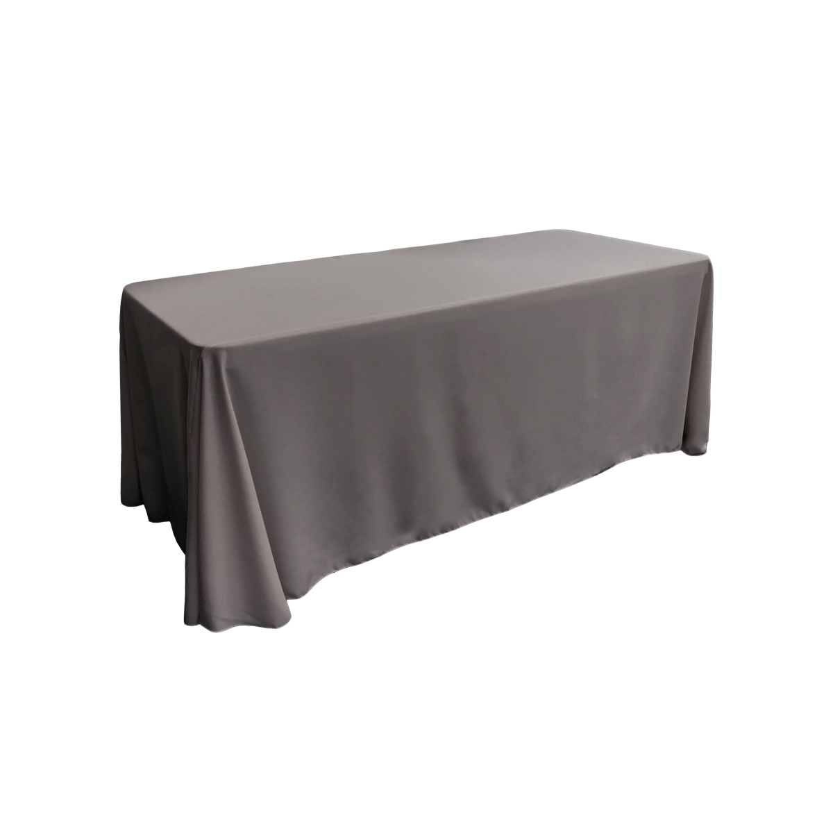 LA Linen TCpop90x156-CharcoalP34 Polyester Poplin Rectangular Tablecloth, Charcoal - 90 x 156 in.