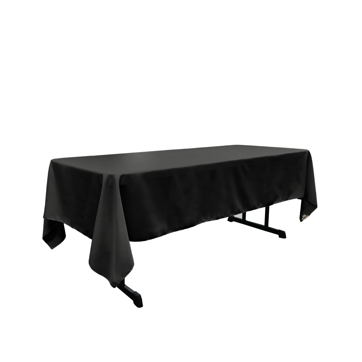LA Linen TCpop60x120-BlackP24 Polyester Poplin Rectangular Tablecloth, Black - 60 x 120 in.