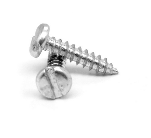 ASMC Industrial No.14-10 x 3 in. Slotted Pan Head Type A Sheet Metal Screw, Low Carbon Steel - Zinc Plated - 500 Piece