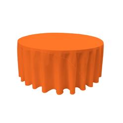 LA Linen TCpop120R-OrangeP48 Polyester Poplin Tablecloth&#44; Orange - 120 in. Round