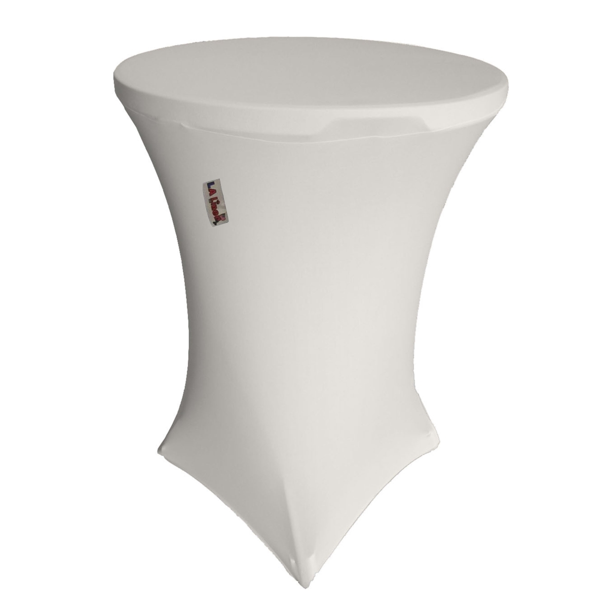 LA Linen TCSpandex32Rx42H-WhiteX11 Round Spandex Cover for Cocktail Highboy Table&#44; White - 32 & 42 in.
