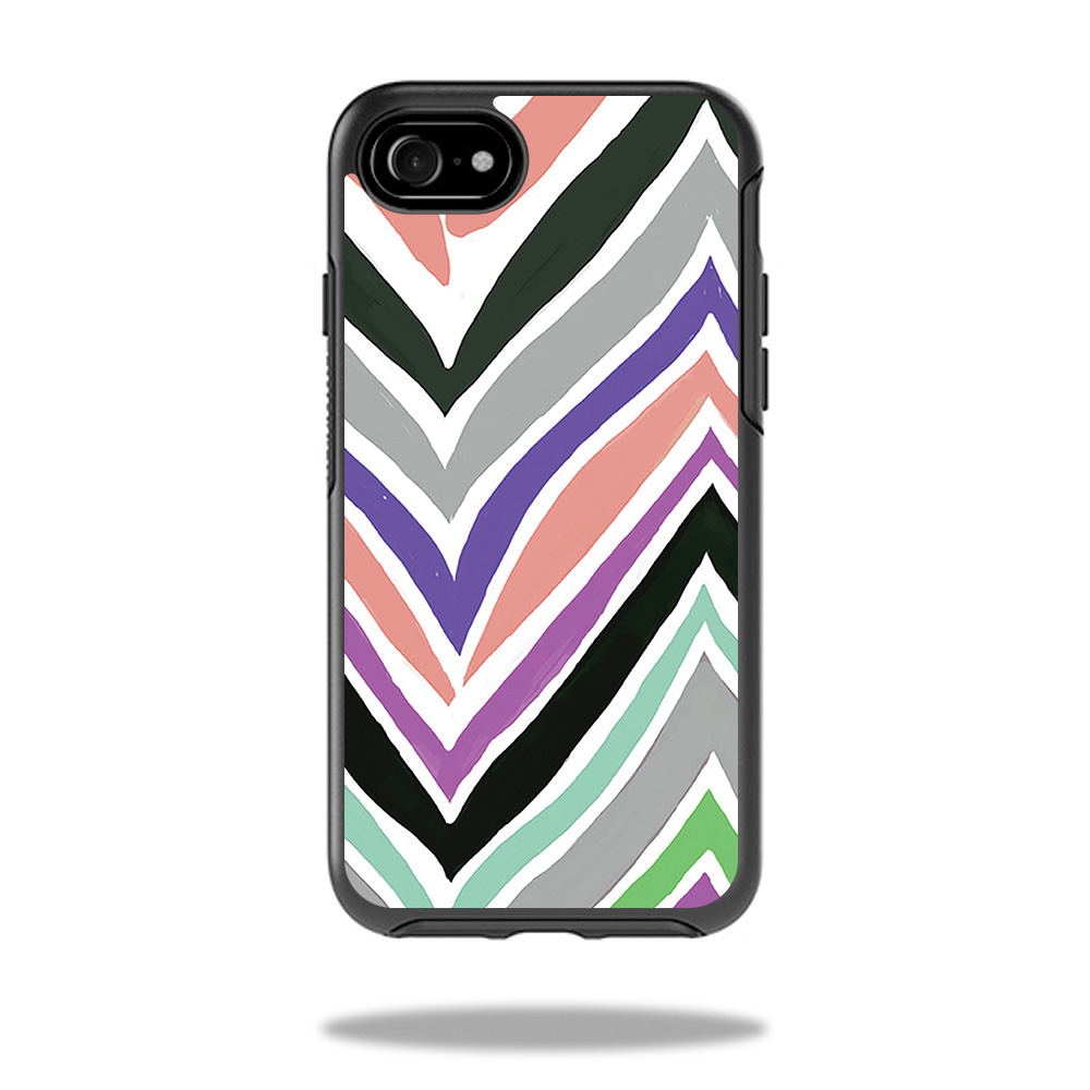 MightySkins OTSIP8-Colorful Chevron Skin for Otterbox Symmetry iPhone SE 2020 7 & 8 - Colorful Chevron