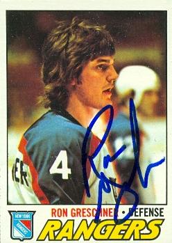 Autograph Warehouse 68419 Ron Greschner Autographed Hockey Card New York Rangers 1977 Topps No. 256