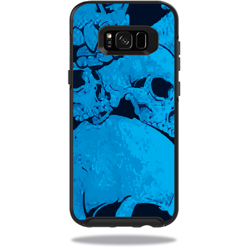 MightySkins OTSSGS8PL-Blue Skulls Skin for Otterbox Symmetry Samsung Galaxy S8 Plus Case Wrap Cover Sticker - Blue Skulls