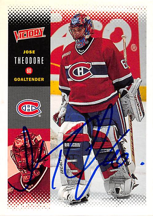 Autograph 212094 Montreal Canadiens 2000 Upper Deck Victory No. 121 Jose Theodore Autographed Hockey Card