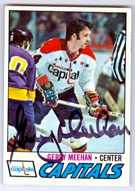 Autograph 212302 Washington Capitals 1977 Topps No. 53 Gerry Meehan Autographed Hockey Card