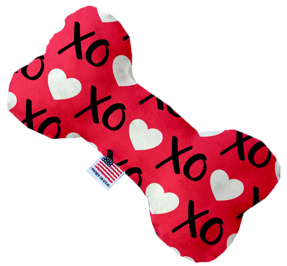 Mirage Pet Products 1101-CTYBN10 Red XOXO Canvas Bone Dog Toy - 10 in.