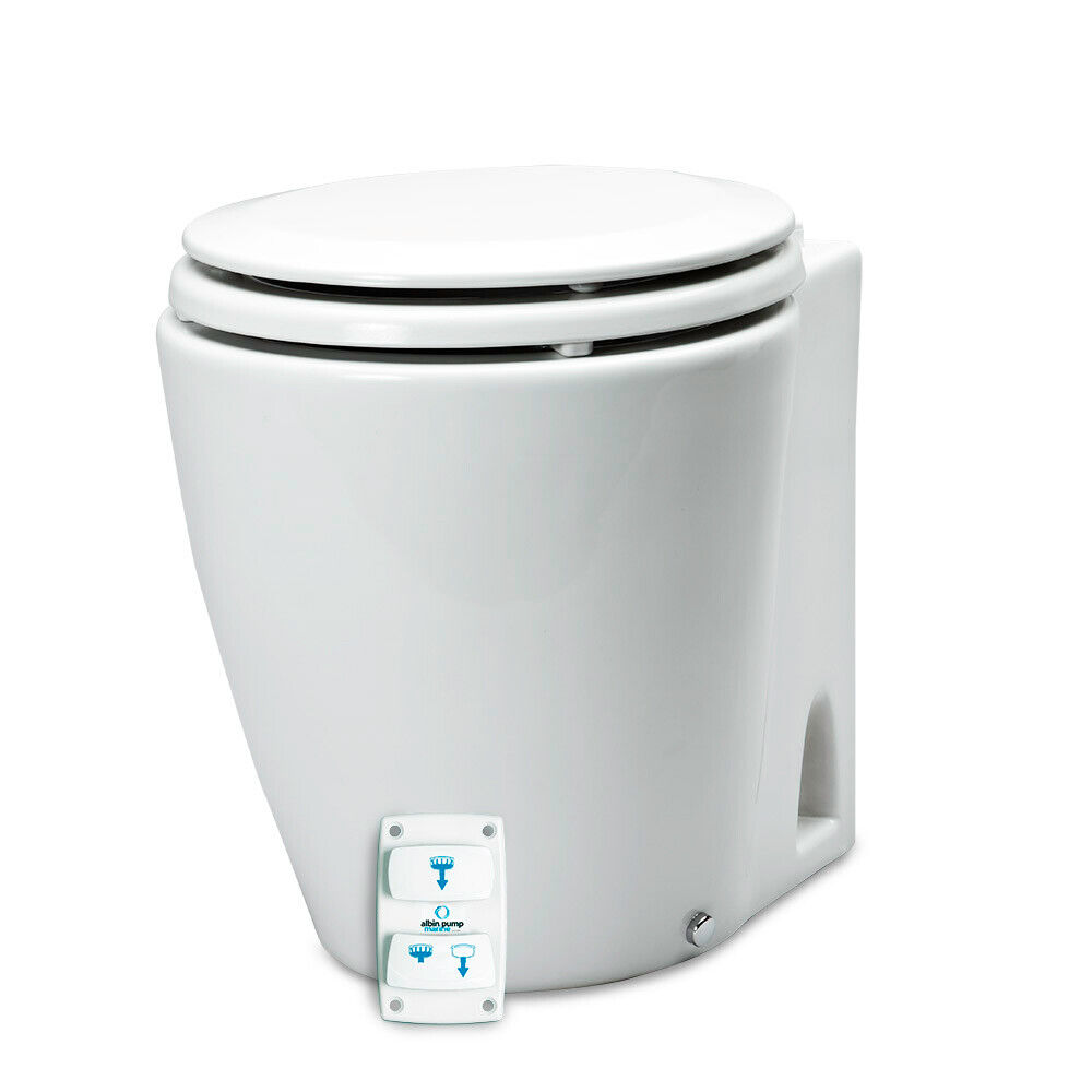 albin 703045 12V Pump Marine Design Silent Electric Toilet
