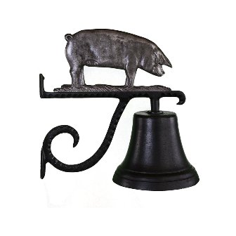 Montague Metal Products CB-1-78-SI Cast Bell With Swedish Iron Pig Ornament