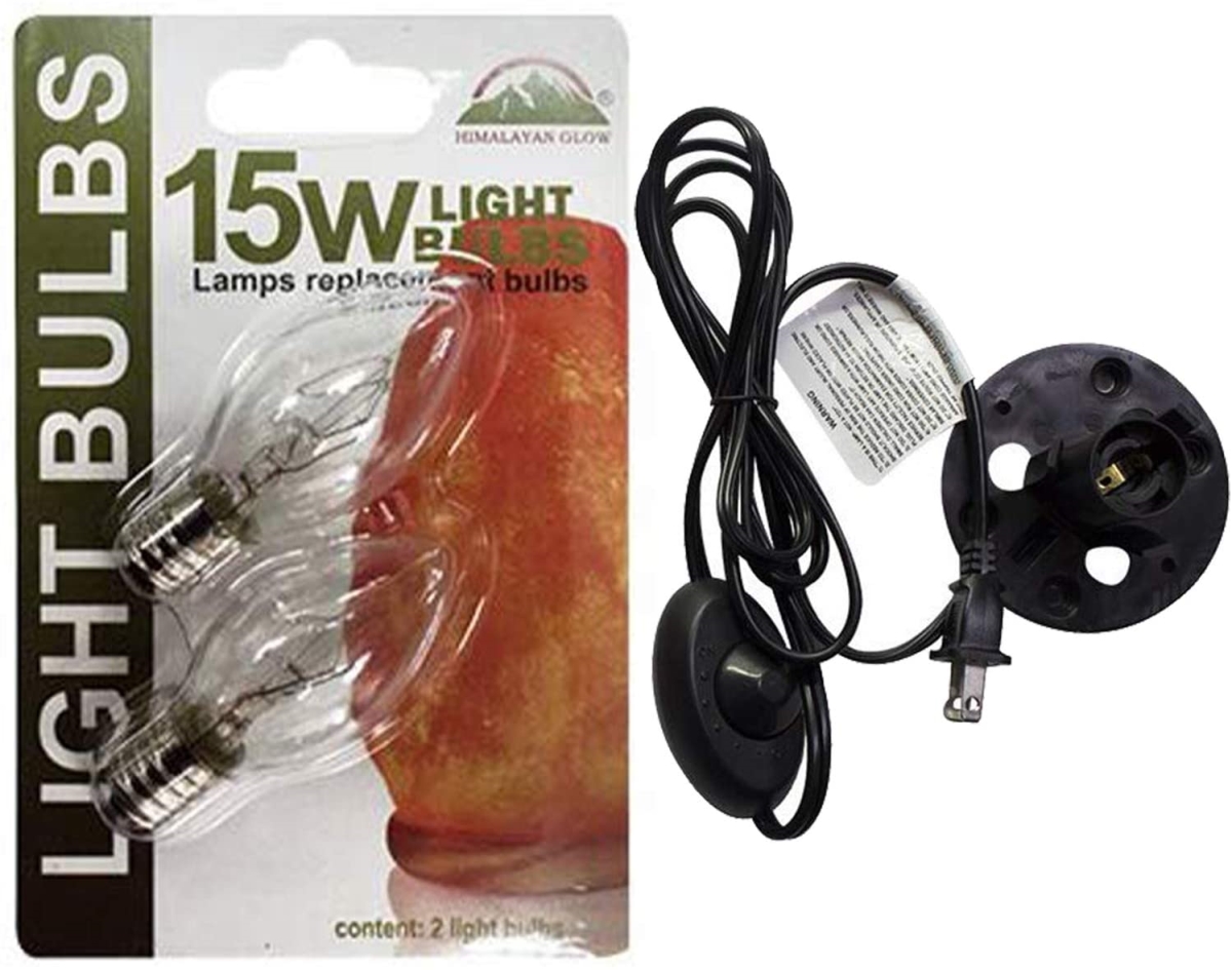 Himalayan Glow C01-2 6 ft. 15W Cord with Dimmer Switch Plus 2 Bulbs for Diy Projects