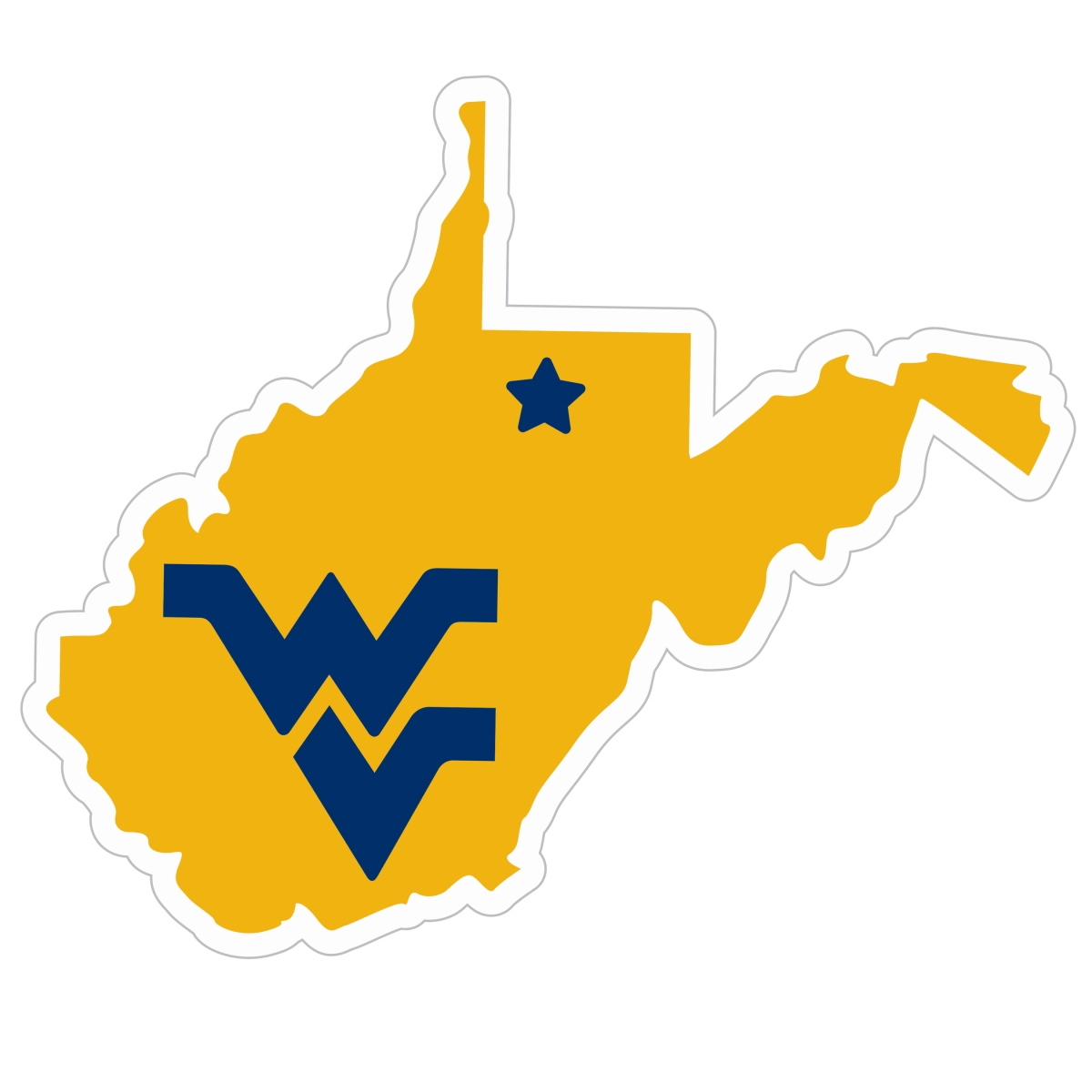 Siskiyou Sports Siskiyou CSTM60 11 in. Unisex NCAA West Virginia Mountaineers Home State Magnet
